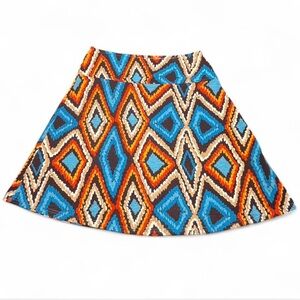 Double D Ranch Turquoise Aztec Print Skirt, XS